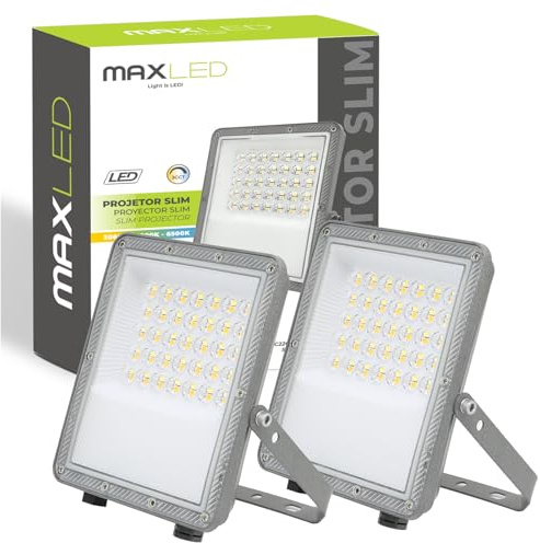 Maxled, Light is Led! 2x 30W LED Strålkastare Utomhus 3000K-4000K-6500K Flutljus 3000LM StrålkastareUtomhusskyltlampa IP65 Vattentät Strålkastare för Bakgård Trädgård Garage Idrottsplats Gård Fluter