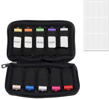 Autotide 10-Slot USB Flash Drive Storage Case,USB Storage Case,lectronic Accessories Storage Bag for USB Flash Drives USB Memory Stick Key Drives Zip Drive Thumb Drive Jump Drive Black