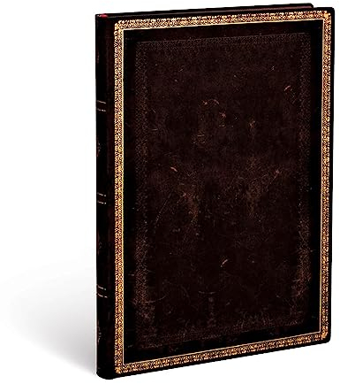 Paperblanks - Faux Leder schwarzes Marokkoleder - Notizbuch Midi Flexi Liniert - 176 Seiten, Midi (180 x 130)