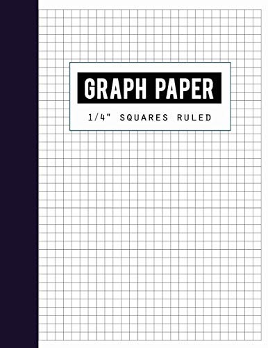Graph Paper 1/4 Squares Ruled: Black Lines Law Ruled Letter, Writing Paper Notebook, Letter-sized lined paper is college ruled and oriented, Black ... Eggplant Cover, Size 8.5 x 11 Inch, 100 Pages