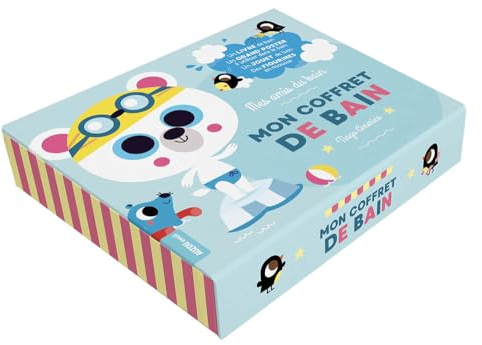 Mon coffret de bain - Livre de bain + poster pour la baignoire + jouets de bain: Un livre de bain, un grand poster à utiliser dans le bain, un jouet de bain, des figurines de mousse