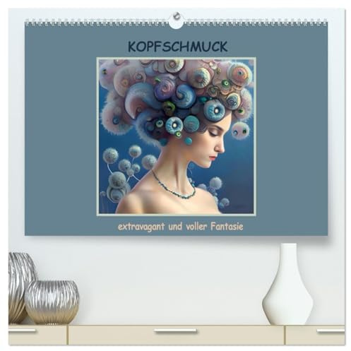 Kopfschmuck - extravagant und voller Fantasie (hochwertiger Premium Wandkalender 2026 DIN A2 quer), Kunstdruck in Hochglanz: Porträts schöner Frauen mit außergewöhnlichem Kopfschmuck (CALVENDO Kunst)