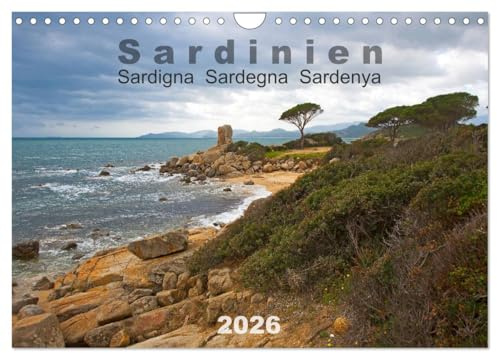 Sardinien Sardigna Sardegna Sardenya 2026 (Wandkalender 2026 DIN A4 quer), CALVENDO Monatskalender: Sardinien in Farbe (CALVENDO Orte)