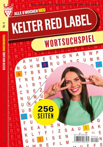 Kelter Red Label Wortsuchspiel Nr. 4 VDZ38452, Rätsel aus dem KELTER VERLAG, 256 Seiten in großer Schrift
