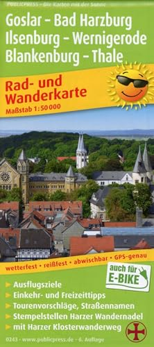 Goslar - Bad Harzburg - Ilsenburg - Wernigerode, Blankenburg - Thale: Rad- und Wanderkarte mit Harzer Klosterwanderweg, Ausflugszielen, Einkehr- & ... 1:50000 (Rad- und Wanderkarte: RuWK)