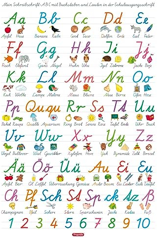 Mein Schreibschrift-ABC mit Buchstaben und Lauten in der Schulausgangsschrift (SAS), L 70 x 100 cm (Lerne mehr mit Fragenbär)