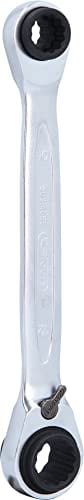 KS Tools 503.4656-4 en 1, llave poligonal doble con carraca reversible Quadro Gear (entrecaras 8 x 10 + 12 x 13 mm)