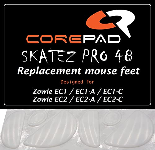 Corepad Mausfüße Skatez Pro 48 für Zowie EC1, EC1-A, EC2, EC2-A, EC1-C, EC2-C - Passgenaue Antihaft Maus-Füße aus 100% PTFE