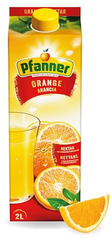 Pfanner Orangennektar (1 x 2 l) – mind. 50% Fruchtgehalt – reich an Vitamin C – Fruchtgetränk aus Orangen
