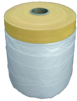 bauFIT Abklebeband 210 cm x 20 m Folienklebeband Feinkrepp Masker Abdeckfolie Krepp Klebeband Malerkrepp Abdeckband mit Malerfolie
