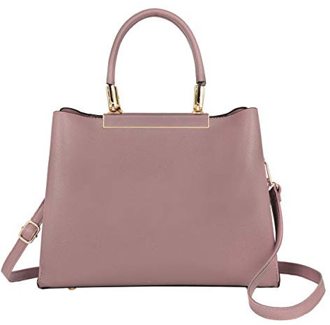 CRAZYCHIC - Sac à Main Femme - Cabas Porté Epaule Bandoulière Cuir PU - Fourre-Tout Plusieurs Poches Compartiments - Sac Tote Ville Elegant Dame Fille Mode Original Tendance - Rose