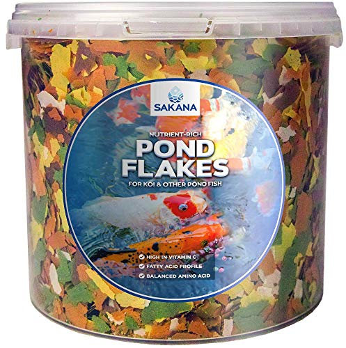 Sakana Multi-Pond Flakes | Premium Quality Aquatic Fish Food Mixture | Perfectly Balanced, All-Round Daily Feed for Cold-Water Fish | Healthy, Easily Digestible & Great Source of Nutrients (1L)