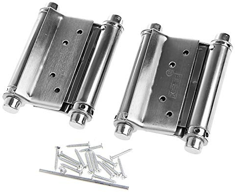 2 cerniere per porta in acciaio inox da 7,6 cm, doppia azione, cerniera a molla per saloon bar