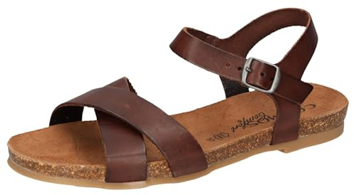 Cosmos Comfort Damen 6106-802 Flache Sandale, Dunkelbraun, 36 EU