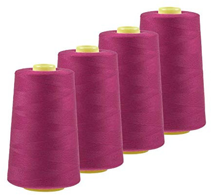 4 x 4572m Qualitäts Overlock-Garn Overlock-Nähgarn Oeko-Tex Farben 541 bis 580, Farbe:A557 erikaviolett