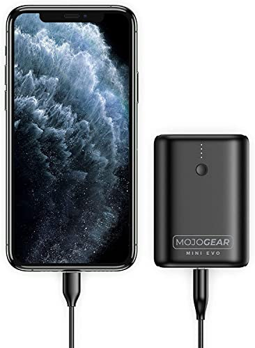 MOJOGEAR Mini EVO 10.000 mAh Powerbank – Die Kleinste der Welt – Mit Schnellladefunktion – Laden Sie 2 Geräte gleichzeitig – USB/USB-C – Kompatibel mit Samsung & iPhone – Ideale Reise-Powerbank