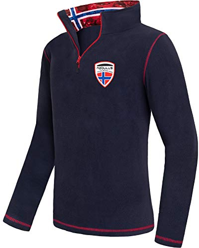 Nebulus Herren Pullover NARDY, Warmer Fleecepullover, Pulli aus Fleece mit Half Zip Reißverschluss, Navy - L