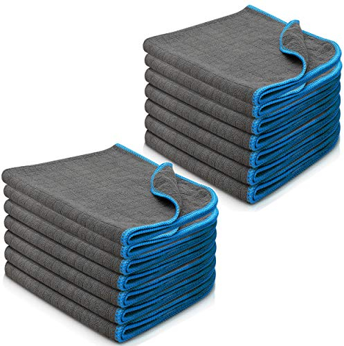 Filzada® 14x Paños Bayeta Microfibra sin Pelusa Coche 380 gsm - Bayetas de Limpieza de 40x40 cm - Absorbente Paños de Microfibra para Moto, Cocina, Ventanas, Gafas, Espejos
