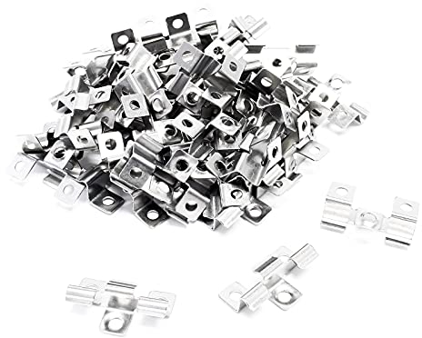 Wiltec 50x Edelstahl Clips 8mm Terrassendielen Montage, für 8mm Seitennut, Befestigungsklammer aus Edelstahl