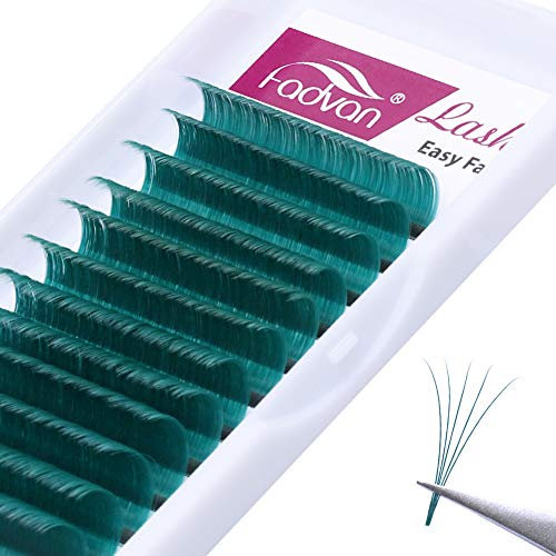 Extension De Cils En Soie 0.07mm D Curl 8-14 Mix Bouquet Volume Russe Soie éventails Faciles 2D 3D 4D 6D 8D 10D Naturel Cluster Professionnel(vert 0.07-D-8-14 MIX)