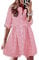 FANCYINN Robe Chemise Vichy pour Femme à Manches Longues Tops boutonnés Tunique décontractée Mini-Robe à Carreaux Rouge et Blanc XL