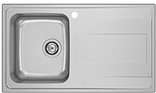 Roca A870N30860 Fregadero 1 Cubeta 1 Escurridor Derecha, 8600x500x180, Budapest 86 ED, Acero Inox