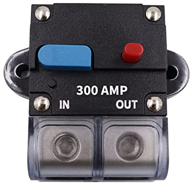 WANGCL Interruttore automatico del fusibile 300A Interruttore automatico ripristinabile automatico Fusibile auto-ripristino Pulsante di ripristino manuale 12-48V DC per auto barca moto marine