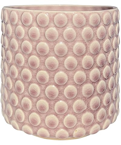 Nordring Retro Übertopf Vintage Pflanztopf für Zimmerplanzen Blumentopf Dotty M (12,5 cm ø), rosa, Keramik