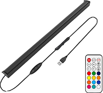 DENZED Light Bar, Ambient Gaming Lights under Monitor Light Ambiance Backlights with Remote Controller USB Powered for Gaming PC Setup Desk Stand,32cm