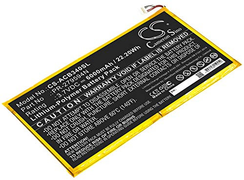 TCTK Akku 6000mAh Kompatibel mit [Acer] Iconia One 10 B3-A40 Ersetzt PR-279594N, PR-279594N(1ICP3/95/94-2) FBA