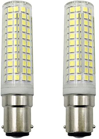 Lxcom Lighting BA15D 15W LED Corn Bulb Dimmable Natural White 4000K BA15D Double Contact Bayonet Base 136 LEDs 2835 SMD 120W Equivalent JD Type T3 T4 Bulbs for Sewing Machine Pendants Light, 2 Pack