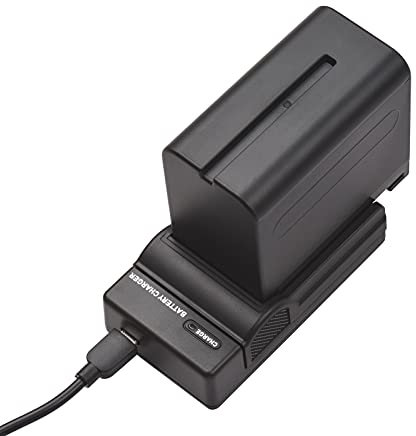 Andoer NP-F960/NP-F970 Batterie et chargeur pour appareil photo Kit 1PC 7,2 V 7800 mAh Grande batterie rechargeable avec câble USB de rechange pour SONY NP-F550 F570 F750 F770 F960 F970