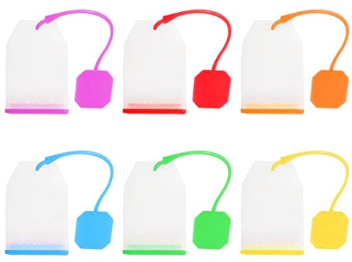 Jagowa 6PCS Silicone Tea Infuser Safe Tea Filter Bags Reusable Leaf Tea Bags Strainer Filter, Blue,green,orange,red