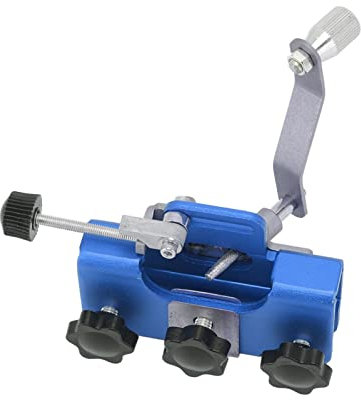 Chainsaw Sharpener Manual Mini Chainsaw Sharpening Jig Set, Hand Crank Chain Sharpener Tool with 3 Grinding Heads, Portable Convenient Chainsaw Chain Sharpening Jig Kit (Blue)