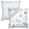 Paco Home Set aus 2 Kissenbezügen 45x45 Kinderzimmer Kissen Kinder Deko Raum Rakete Sonne