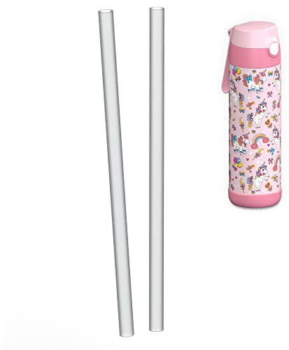 JARLSON® Strohhalmerweiterungen, Strohhalmverlängerung, Ersatzteil, Ersatzstrohhalm, 2-teilig, 2er Set (500ml CHARLI Flasche)