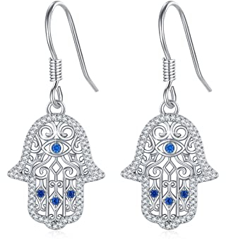 Fatima Hand Ohrringe Sterling Silber Hand der Fatima Ohrringe Böser Blick Ohrringe Hand von Fatima Schmuck Geschenke für Damen