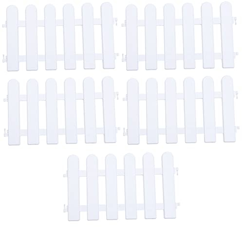 Cabilock 5 stücke Der Zaun Weiß Dekor Weiß Zaun Pflanzen Outdoor DIY Mini Zaun Garten Rasenkante Weiß Gartenzaun Kunststoff Garten Einfassung Zaun Weiß Lattenzaun Garten Grenze Kante