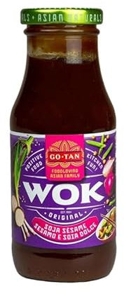 GO-TAN Wok Soja Sésame - Sauce asiatique pour wok et marinade de viandes et légumes (240g) - Lot De 3 - Vendu Par Lot