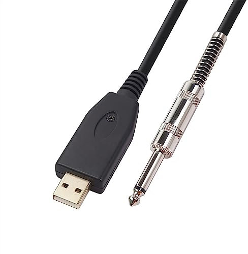 Cable Audio Profesional Interfaz De Cable USB A Guitarra Macho A Conector De 6,35mm Accesorios De Guitarra Eléctrica Adaptador De Cable De Conector De Audio (Color : 2m)