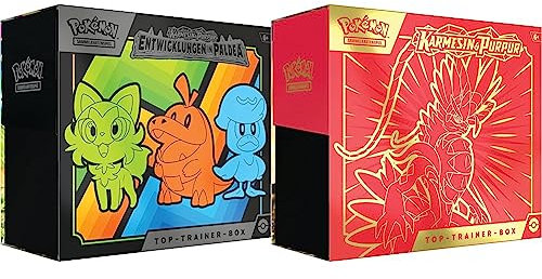 Pokémon-Sammelkartenspiel: Top-Trainer-Box Karmesin & Purpur & Sammelkartenspiel: Top-Trainer-Box Karmesin & Purpur (Koraidon) (9 Boosterpacks & Premium-Zubehör)