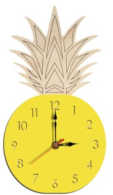 Garneck Kinderzimmeruhren, Uhr für Büro, Ananas-Wanduhr, Cartoon-Obstuhr, Kinderuhr, dekorative Wanduhr, leise Uhr, Ananasform, selbstgemachte Uhr