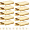 Malimali 10 Pack Gold Kitchen Cupboard Handles - 80mm Finger Edge Pulls for Cabinets and Drawers, Modern Aluminum Bathroom Cabinet Handles, Brushed Brass