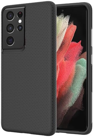AWZHYDT Designed for Samsung S21 Ultra Case, Rugged Shockproof Dual Guard Protection Series Case for Samsung Galaxy S21 Ultra-Black