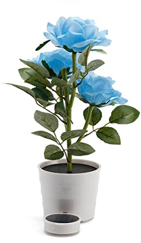 OSALADI Blaue Led Rosenblütenlichter Solarleuchten Für Draußen Blumen-solarleuchten Rosen-solarleuchten Rosen-led-leuchten Bonsai-lampe Mit Lichtern Nachtlicht Für Zimmer Büro Hotel Garten