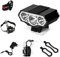 Faro Bicicletta Anteriore LED Luce luci per Bici Bicicletta MTB,Torcia da Testa Lampada Frontale Bici Faro,(4 modalità,3 LED) U2 Max.6000lm + Luce Posteriore Bicicletta (TY.2)