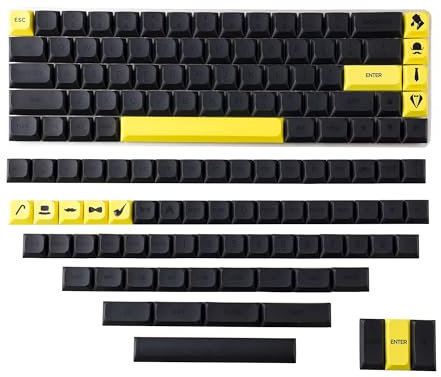YMDK 135 Ultra-Slim Gentleman Mx Low Profile Dye Sub PBT Keycaps for Mx 61 64 68 75 84 87 96 108 Layout Mechanical Keyboard