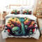 ZHUICHENG Zombie Reversible 3 Piece Duvet Cover,3D Bedding Sets,Geometrical Bed Horror Zombie Quilt Covers With Pillow Cases for Kids Adult Teens Theme Comforter Cover Easy Care Single（140x200cm）