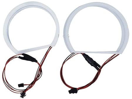 Angel Eyes,Ojos de Angel Car-styling 1 SET (2X 146mm + 2X 131 Mm) White Halo Cotton Light Car Smd LED Angel Eyes Fit Use for BMW E46 Non Projector Auto Lighting (Color : White yellow)