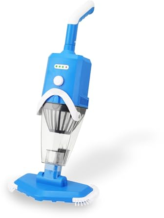 Livin' Hand Akku Poolsauger - Wasser Wischsauger Kabellos mit Akku nebst Teleskopstange 1.3m- Elektrischer Pool bodensauger für Whirlpool 2-Modus-System, 90 min Dauer & reinigt bis zu 70 L/Min